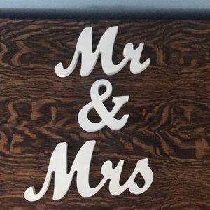 Wooden Mr and Mrs sign